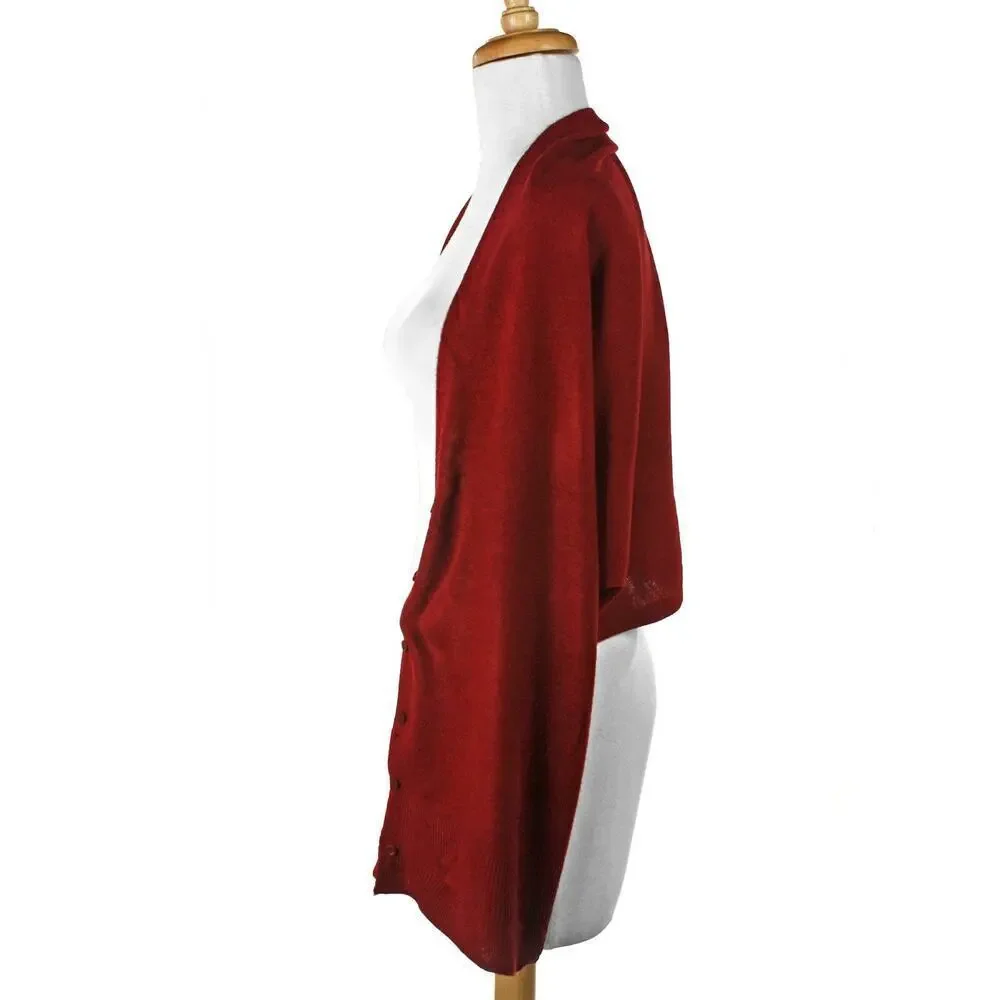 Burgundy Button Shawl Shrug Wrap 60